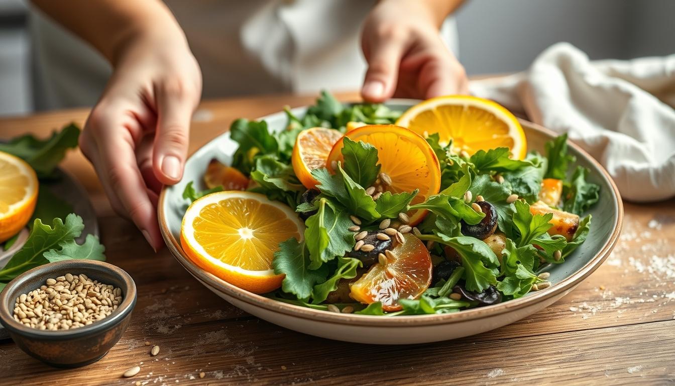 Measured baking ingredients prepared on a counter